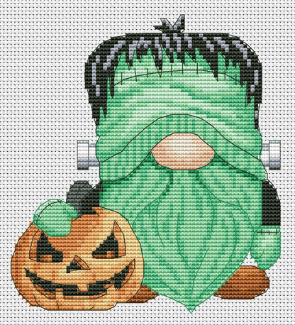 Cross stitch pattern Halloween gnome