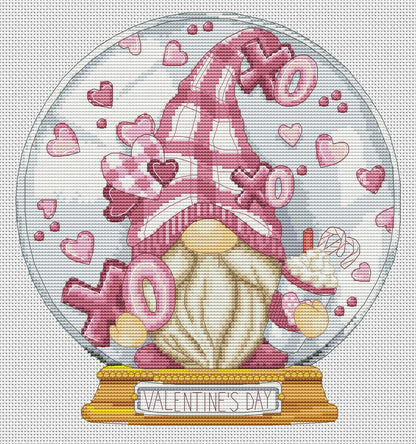 Cross stitch pattern, Valentine Day globe, Valentine Day cross stitch