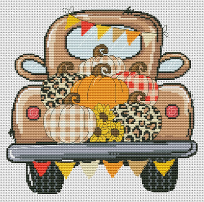 Cross stitch pattern, Pumpkin cross stitch,  Modern cross stitch, Fall cross stitch