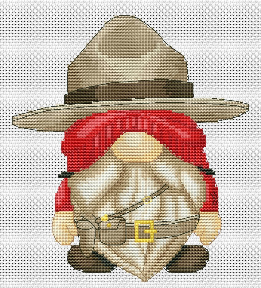 Canadian gnome, Cross stitch pattern