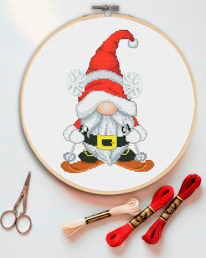 Christmas Gnome Cross Stitch Pattern -Christmas Decor Embroidery - Instant Download