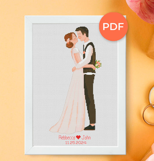 Custom wedding cross stitch pattern